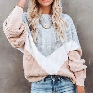 VICI Neutral Chevron Sweater